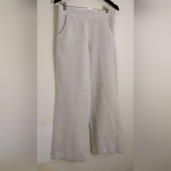 Crown Linen Designs Shimmer Wide Leg Linen Pants - Picture 2 of 6
